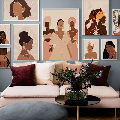 Black Girl Abstract Wall Art Canvas